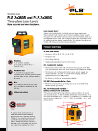 Thumbnail of document Data Sheet - PLS 3x360R Three-plane Laser Level Kit
